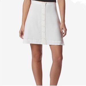 Avec Les Filles Button Down White Rayon Skirt 442